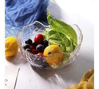 Eden & Willow E&W Wavy Gold Edge Glass Serving Bowls, Dishes for Salad, Fruits and Desserts (1, Large)