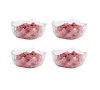 Eden & Willow E&W Wavy Gold Edge Glass Serving Bowls, Dishes for Salad, Fruits and Desserts (4, Large)
