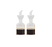 Eden & Willow Glass Olive Oil Bottle, Vinegar Cruet Bottle for Kitchen, Cooking Oil Dispenser with Non-Drip Spout (Small, 2pcs)