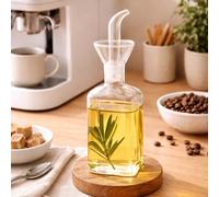 Eden & Willow Glass Olive Oil Bottle, Vinegar Cruet Bottle for Kitchen, Cooking Oil Dispenser with Non-Drip Spout (Medium, 1pcs)