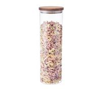 Eden & Willow Glass Storage Container with Acacia Lid 2L, Airtight Glass Kitchen Storage Jar, Tea Coffee Sugar Canister, Pantry Organiser & Food Storage Container For Pasta, Cereals, Flour, Oats