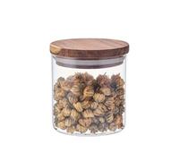 Eden & Willow Glass Storage Container with Acacia Lid 350ml, Airtight Glass Kitchen Storage Jar, Tea Coffee Sugar Canister, Pantry Organiser & Food Storage Container For Pasta, Cereals, Flour, Oats