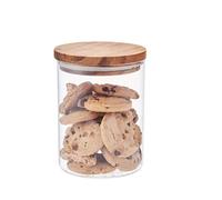 Eden & Willow Glass Storage Container with Acacia Lid 800ml, Airtight Glass Kitchen Storage Jar, Tea Coffee Sugar Canister, Pantry Organiser & Food Storage Container For Pasta, Cereals, Flour, Oats