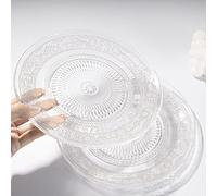Eden & Willow Glass Tableware Transparent Dishes, Side Plates for Dessert, Fruits, Salad and Snacks (20cm, Set of 6)