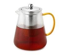 Eden & Willow Glass Teapot with Infuser, Borosilicate Tea Pot with Strainer for Loose Tea Coffee, Stainless Steel Filter & Lid, Heat-Resistant Microwavable Stovetop Safe (750 ml)