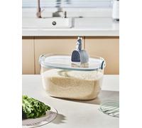 Eden & Willow Large Capacity Kitchen Storage Box | Modern Rice Container with Air-tight Lid and Measuring Scoop | Ideal for Bulk Storage of Rice, Grains, Flour, Dog and Cat Food (Green, 4~5kg)