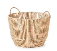 Eden & Willow Nordic Storage Baskets, Medium Natural Paper Rope Wicker Storage Baskets with Handle for Shelves, Utility Room, Kitchen, Plants, Bedroom, Organising Storage Baskets for Home & Office