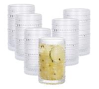 Eden & Willow Set of 6 Bright Beads Highball Drinking Glasses, Tumblers for Cocktails, Hot and Cold Drinks (Tall: 410ml)