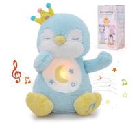 Edencomer Breathing Penguin Teddy - Newborn Toys with Simulated Breathing, Soothing Music & Night Light, Anxiety Relief Plush, Breathing Teddy Gifts for Baby Kids Boys Girls (Blue Penguin)