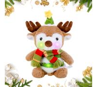 Edencomer Reindeer Plush Toy, Singing Dancing Glowing Repeating Toy, Musical Interactive Plush Toy Repeating What You Say, Cute Reindeer Teddy for Kids Girls Boys