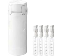 EdenEcho 4 in 1 Travel Dispenser, 4 Pack 30ML/1OZ Travel Bottles with Stickers for Toiletries, Leak Proof Travel Size Containers, Portable for Shampoo Lotion Conditioner Cream, White, S, Modern