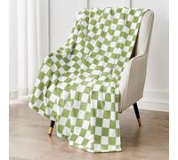 Edenleaf Green Checkered Blanket, Ultra Soft Fleece Throw for Couch, Bed and Travel, Luxury All Seasons Blanket (50"x60")