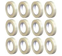 Edenpack 12 Rolls Extra Strong Crossweave Reinforced Tape 25MM x 50M Bi-Directional Filament Strapping Fiberglass Reinforced Tear Resistant Heavy Duty Tape, Clear