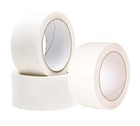 Edenpack 3 Rolls White Colour Low Noise Adhesive Tape 50MM x 66M Art and Craft DIY Decorative Packaging Packing Parcel Strong Seal Coloured Acrylic Tape