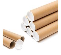 Edenpack 5 x A2 Postal Tubes for Poster Artworks Paintings Documents Blueprints 460mm 45mm Cardboard Rolls + End Caps