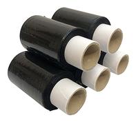 Edenpack 5 x Black Mini Pallet Stretch Wrap Cling Film Refill Rolls 100mm x 150M Moving Supplies Pallet Box Shipment Wrapping