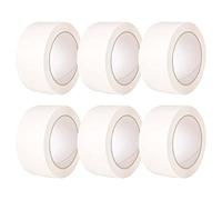 Edenpack 6 Rolls White Colour Low Noise Adhesive Tape 50MM x 66M Art and Craft DIY Decorative Packaging Packing Parcel Strong Seal Coloured Acrylic Tape