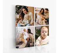 Edenpack Personalised Collage Canvas Photo Prints with Your Family Pets Kids Framed Birthday Christmas Anniversary Wedding Custom Picture Valentine Gifts for Couples (Custom Design 5, 30''x30'')
