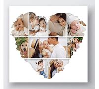 Edenpack Personalised Collage Canvas Photo Prints with Your Family Pets Kids Framed Birthday Christmas Anniversary Wedding Custom Picture Valentine Gifts (Custom Design 1, 12''x12'', Wrapped Canvas)
