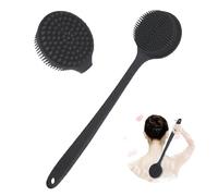 EdenPurea Silicone Body Scrubber with Long Handle, Double-Sided Bath Brush for Exfoliation & Massage, Lightweight Shower Back Scrubber with Non-Slip Grip