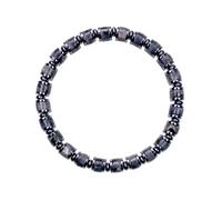 EDEN'S CALL Crystal Stone Bucket Bead Bracelet, 7.68in, Black Labradorite Stone