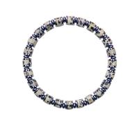 EDEN'S CALL Crystal Stone Bucket Bead Bracelet, 7.68in, Dalmation Jasper Stone