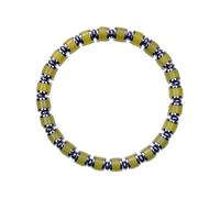EDEN'S CALL Crystal Stone Bucket Bead Bracelet, 7.68in, Lemon Jade Stone