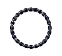 EDEN'S CALL Crystal Stone Bucket Bead Bracelet, 7.68in, Obsidian