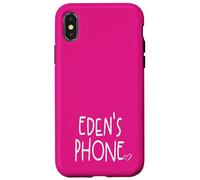Eden's Phone Eden Personalized Name White Pink Case for iPhone X/XS