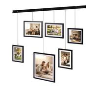 Edenseelake Exhibit Picture Frame Gallery Set, Wall Hanging Collage Frame for Various Sizes 4x4, 4x6, 5x7, 8x10 Inch Photos, Black