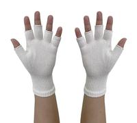 Edenswear Zinc-Infused Fingerless Gloves for Women and Men with Eczema - Wet Wrap Therapy (L)