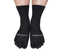 EDENSWEAR Zinc-Infused Moisturizing Tencel Toe Socks for Adult with Eczema (Black,M)