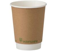 Double Wall Coffee Cup PLA Lined 12oz Kraft (Pack of 500) B04013