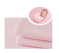 EDERA 3Pcs Newborn Photography Props Baby Photoshoots Photo Posing Wraps Backdrops with Headband Stretch (Wrap + Backdrop + Headband, Light Pink)