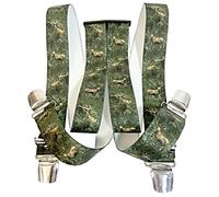 EDERER Hirsch Hunter Braces Austria-Vienna 35 mm Wide with 4 Clips in H-Shape Adjustable Elastic with Strong Metal Clip / Deer All Green G-018, turquoise-blue, Länge 110 cm Breite 35 mm