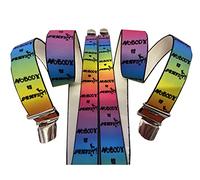 EDERER Nobody is Perfect Braces, Funny, Colourful, Austria, Austria, 35 mm Wide, H-Shaped with 4 Extra Strong Clips/NobodyIsPerfektcolourful P-010, Green, One size