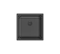 Edesa Fuji BE 40 x 40 cm Undermount Kitchen Sink 1 Bowl Stainless Steel Depth 18 cm Absorbent Bottom Accessories Included Black