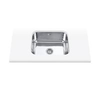 EDESA Fuji BE 50X40 1C /A Undercounter Sink Stainless Steel 1 Square Basin Base Absorbent Base Furniture Installation 60 CM Stainless Steel Finish
