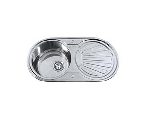 Edesa | Over-The-Counter Sink | Model K2 SE 84 1C1E Reversible | Recessed Sink | 1 Round Basin | Kitchen Sink with Drain | with tap Hole | Width 45 cm