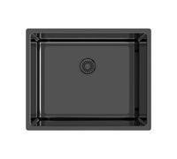 Edesa Sink Kitchen Undercounter 1 Square Bowl Fuji BE 50 x 40 cm Stainless Steel Depth 18 cm Absorbent Bottom Accessories Included Black