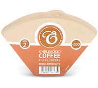 EDESIA ESPRESS - 100 Cone Coffee Filters in Paper - Coffee Filter No.2 for Manual Coffee Maker, Pour-Over and Gentle Brewing - Size 2 Brown