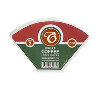 EDESIA ESPRESS - 100 Cone Coffee Filters in Paper - Coffee Filter No.2 for Manual Coffee Maker, Pour-Over and Gentle Brewing - Size 2 White