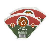EDESIA ESPRESS - 200 Cone Coffee Filters in Paper - Coffee Filter No.4 for Manual Coffee Maker, Pour-Over and Gentle Brewing - Size 4 White