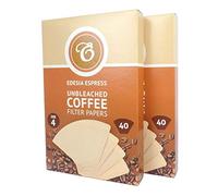 EDESIA ESPRESS - 2x80 Cone Coffee Filters in Paper - Coffee Filter No.4 for Manual Coffee Maker, Pour-Over and Gentle Brewing - Size 4 Brown
