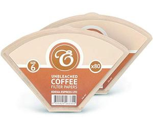 EDESIA ESPRESS - 2x80 Cone Coffee Filters in Paper - Coffee Filter No.6 for Manual Coffee Maker, Pour-Over and Gentle Brewing - Size 6 Brown