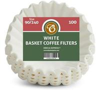 Edesia Espress 3 Pint Commercial Coffee Filter Papers - Pack Of 100 - 240mm X 90mm Fluted Basket Filters