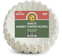 Edesia Espress 3 Pint Commercial Coffee Filter Papers - Pack Of 200 - 240mm X 90mm Fluted Basket Filters