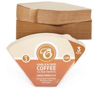 Edesia Espress 300 Size 3 Brown Coffee Filter Paper Cones, Commercial Use