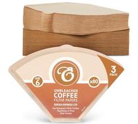EDESIA ESPRESS - 3x80 Cone Coffee Filters in Paper - Coffee Filter No.6 for Manual Coffee Maker, Pour-Over and Gentle Brewing - Size 6 Brown