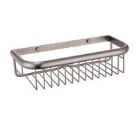 Edessa Colore Large Wall Mounted Rectangular Wire Basket | Gunmetal Grey | Brass | 300mm x 80mm x 130mm